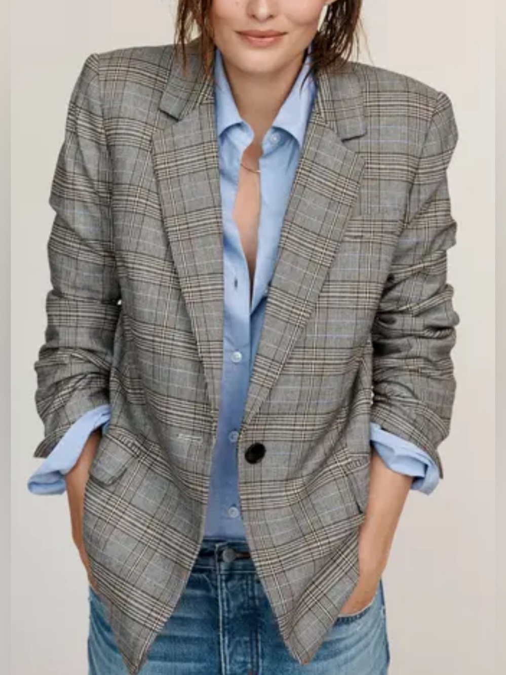 Madewell Kline Blazer in Yarn Dyed Plaid - Cooper Plaid